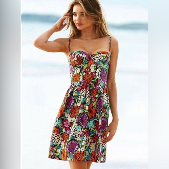 Moda International Bright Corset Style Mini Dress size 2. - Picture 2 of 4